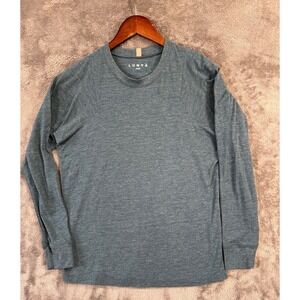 Lunya T-Shirt Womens Medium Heathered Teal Pima Cotton Long Sleeve